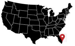 Mapa de EE. UU. con Miami destacada
